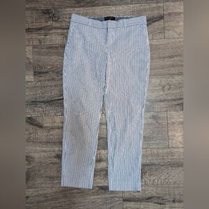 Banana Republic Size 2 Pants Trousers Seer Sucker Cropped Ankle Straight Leg